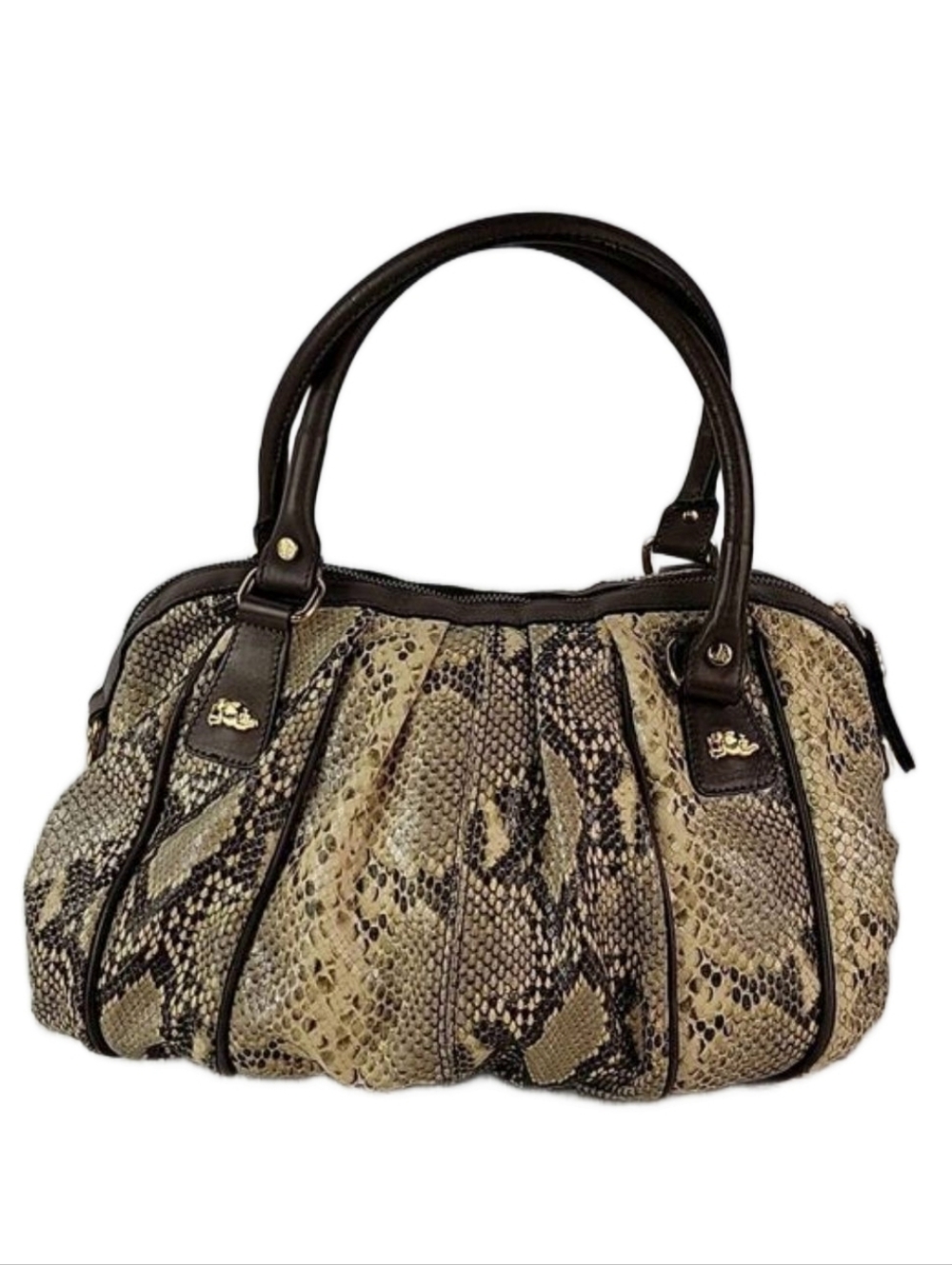 Jenrigo Snakeskin Embossed Leather Women's Satchel